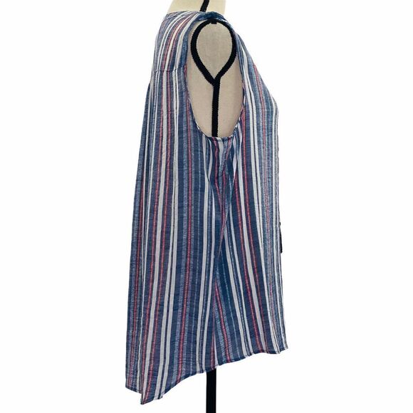ST. John's Bay Sleeveless Striped Boho Blouse XL - Picture 5 of 9